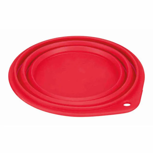 Folding Pet Bowl Trixie Travel Silicone 1 L Blue Red
