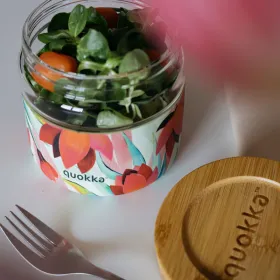 Quokka Deli Food Jar - Glass Food Container / Lunchbox 820 ml (Spring)