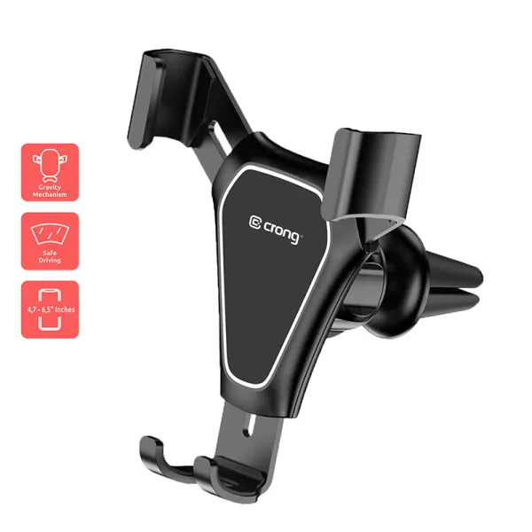 Crong Gravity Auto-Clip Car Holder - Gravity car holder for 4.7"- 6.5" phones (black)