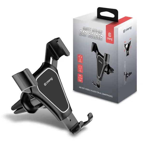 Crong Gravity Auto-Clip Car Holder - Gravity car holder for 4.7"- 6.5" phones (black)