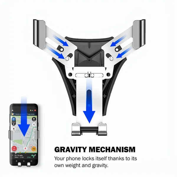 Crong Gravity Auto-Clip Car Holder - Gravity car holder for 4.7"- 6.5" phones (black)