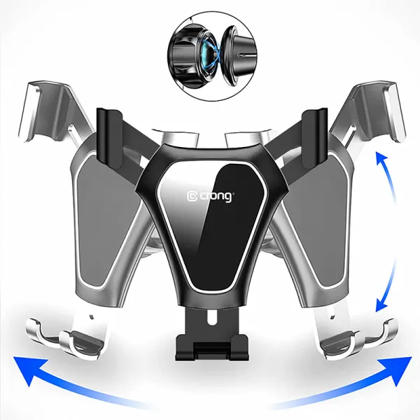 Crong Gravity Auto-Clip Car Holder - Gravity car holder for 4.7"- 6.5" phones (black)