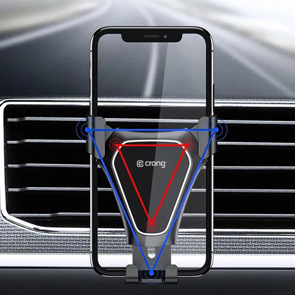 Crong Gravity Auto-Clip Car Holder - Gravity car holder for 4.7"- 6.5" phones (black)