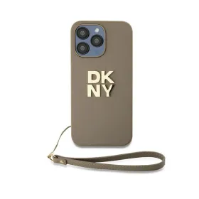 DKNY Wrist Strap Stock Logo - Case for iPhone 15 Pro Max (Beige)