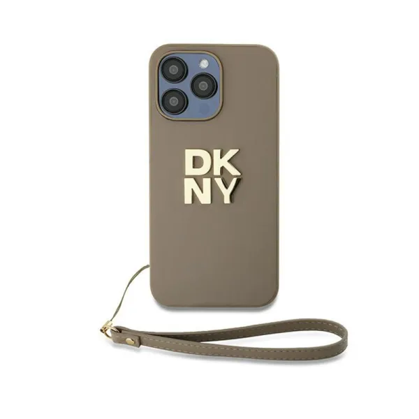 DKNY Wrist Strap Stock Logo - Case for iPhone 15 Pro Max (Beige)