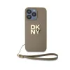 DKNY Wrist Strap Stock Logo - Case for iPhone 15 Pro Max (Beige)