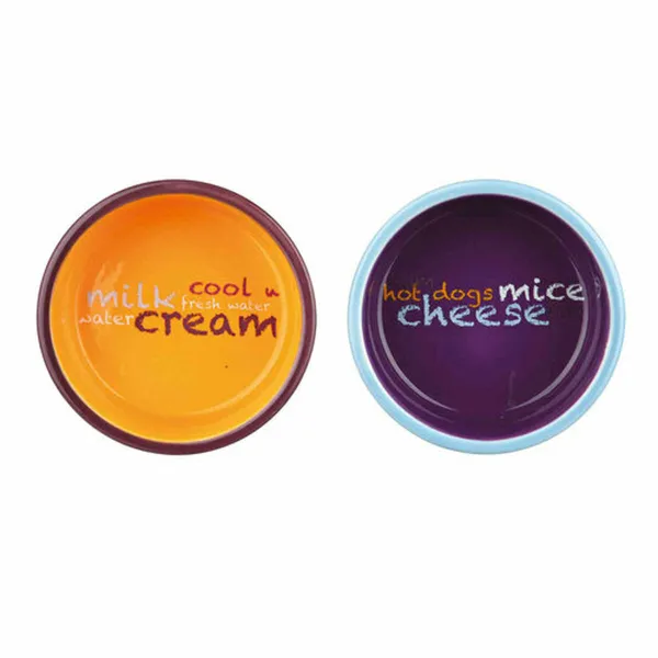 Kaķu barotava Trixie Eat on Feet Oranžs Gaiši Zils Ceriņš Keramika Dzelzs Ø 12 cm (2 gb.)
