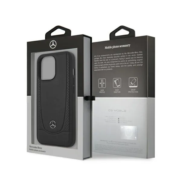 Mercedes Leather Urban Line - Case for iPhone 15 Pro Max (Black)