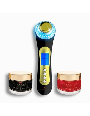 High Frequency Rejuvenating Facial Massager Drakefor M015 Black 3 Pieces