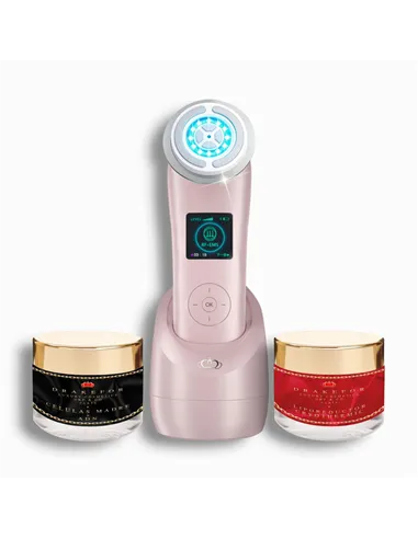 Facial Massager with Radiofrequency, Phototherapy and Electrostimulation Drakefor NANOSKIN EXTREME Pink 3 Pieces