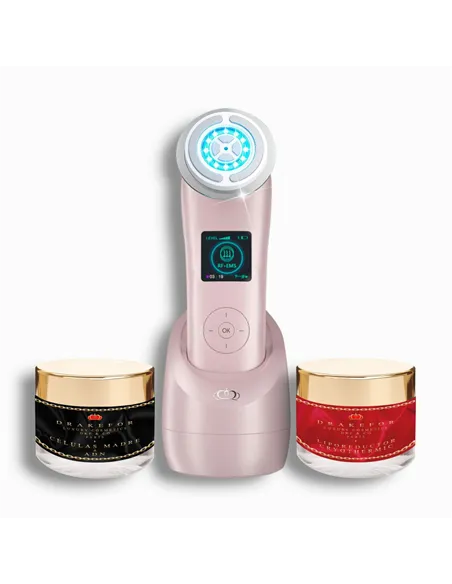 Facial Massager with Radiofrequency, Phototherapy and Electrostimulation Drakefor NANOSKIN EXTREME Pink 3 Pieces