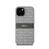 DKNY Leather Mono Stripe & Metal Logo - Case for iPhone 15 / 14 / 13 (beige)