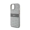 DKNY Leather Mono Stripe & Metal Logo - Case for iPhone 15 / 14 / 13 (beige)