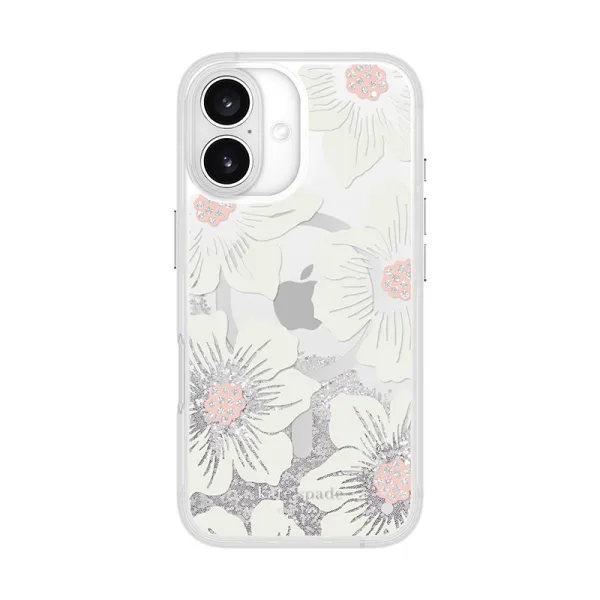 Kate Spade New York Liquid Glitter MagSafe - Case for iPhone 16 (Hollyhock Floral)