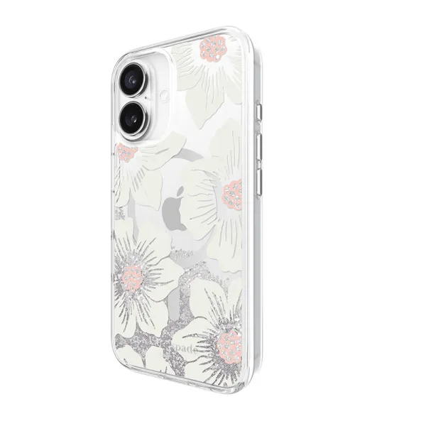 Kate Spade New York Liquid Glitter MagSafe - Case for iPhone 16 (Hollyhock Floral)