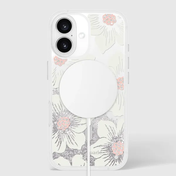 Kate Spade New York Liquid Glitter MagSafe - Case for iPhone 16 (Hollyhock Floral)