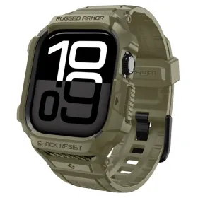 Spigen Rugged Armor Pro V2 – Apple Watch 10/11 46mm Case Strap (Vintage Khaki)