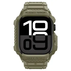 Spigen Rugged Armor Pro V2 – Apple Watch 10/11 46mm Case Strap (Vintage Khaki)