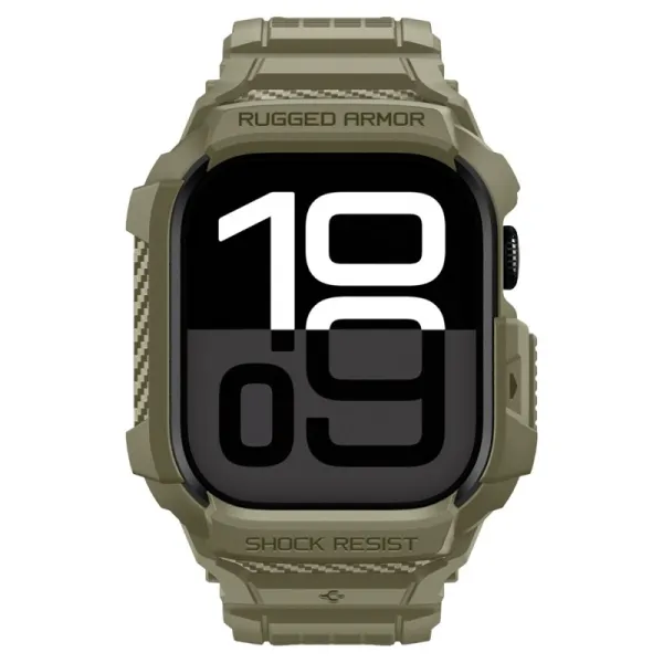 Spigen Rugged Armor Pro V2 – Apple Watch 10/11 46mm Case Strap (Vintage Khaki)