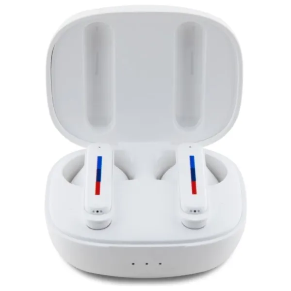 BMW Printed Logos - Bluetooth TWS Headphones ENC + Charging Case (White)