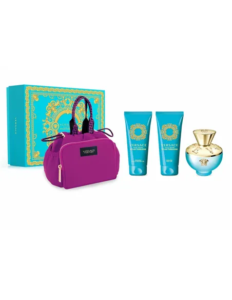 Women's Perfume Set Versace EDT Dylan Turquoise 4 Pieces