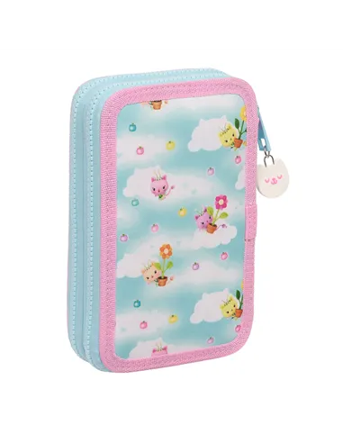 Double Pencil Case Gabby's Dollhouse Blue 12.5 x 19.5 x 4 cm (28 Pieces)