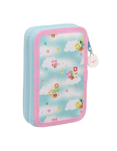 Double Pencil Case Gabby's Dollhouse Blue 12.5 x 19.5 x 4 cm (28 Pieces)