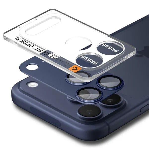 Spigen Optik Pro XL Glas.TR EZ Fit - iPhone 17 Pro Max Lens Protective Glass (Blue)