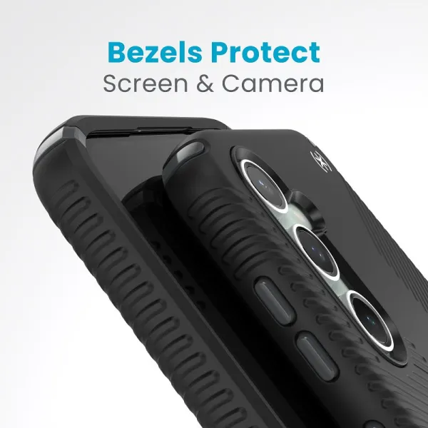 Speck Presidio2 Grip - Samsung Galaxy S23 FE Case (Black/Black/White)