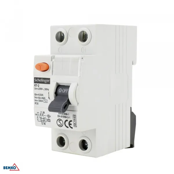 DIFFERENTIAL CURRENT CIRCUIT BREAKER AC 2P 25A 30mA SCHELINGER