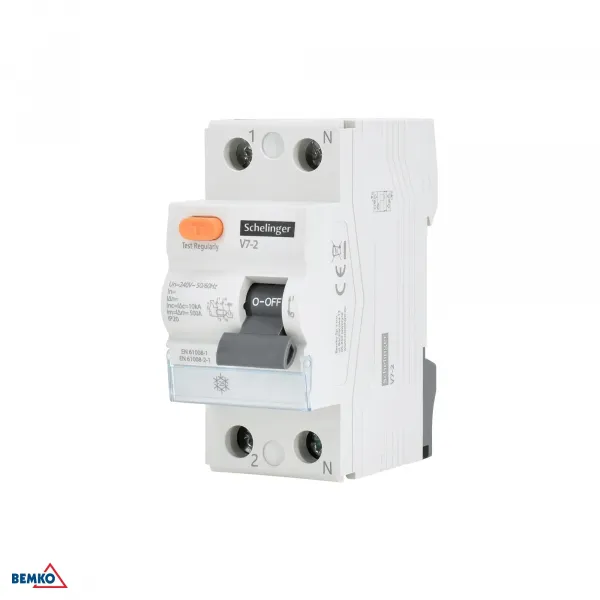 OVERCURRENT CIRCUIT BREAKER AC 2P 25A 100mA SCHELINGER