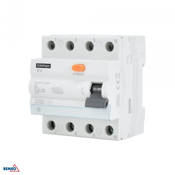 OVERCURRENT CIRCUIT BREAKER AC 4P 25A 30mA SCHELINGER