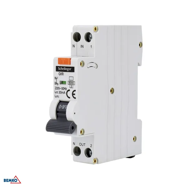 RESIDUAL CURRENT CIRCUIT BREAKER WITH OVERCURRENT PROTECTION 1P B 10A 30mA TYPE A SCHELINGER