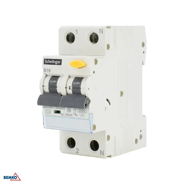 RESIDUAL CURRENT CIRCUIT BREAKER 2P C 16A 30mA TYPE A SCHELINGER