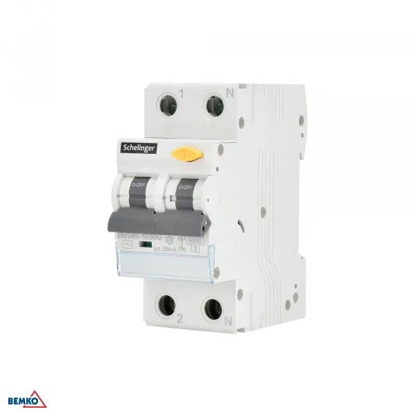 RESIDUAL CURRENT CIRCUIT BREAKER WITH OVERCURRENT PROTECTION 1P B 16A 30mA TYPE AC SCHELINGER