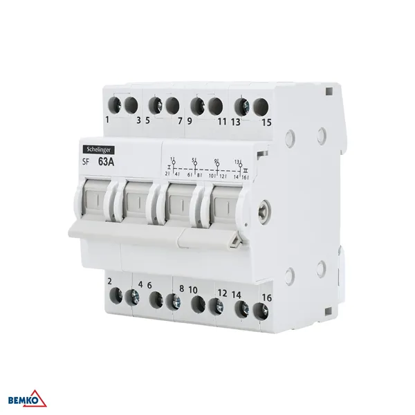 MODULAR CHANGEOVER SWITCH I-0-II 4P 63A