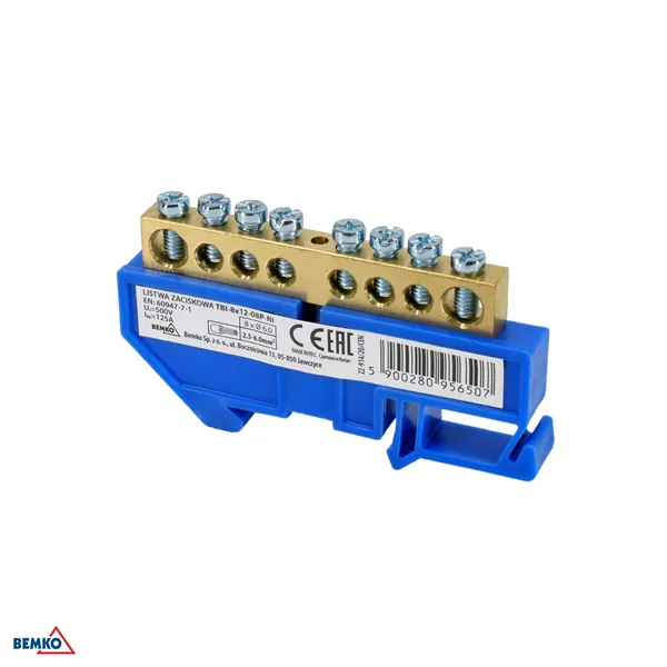 DIN RAIL TERMINAL BLOCK 6x9 BLUE