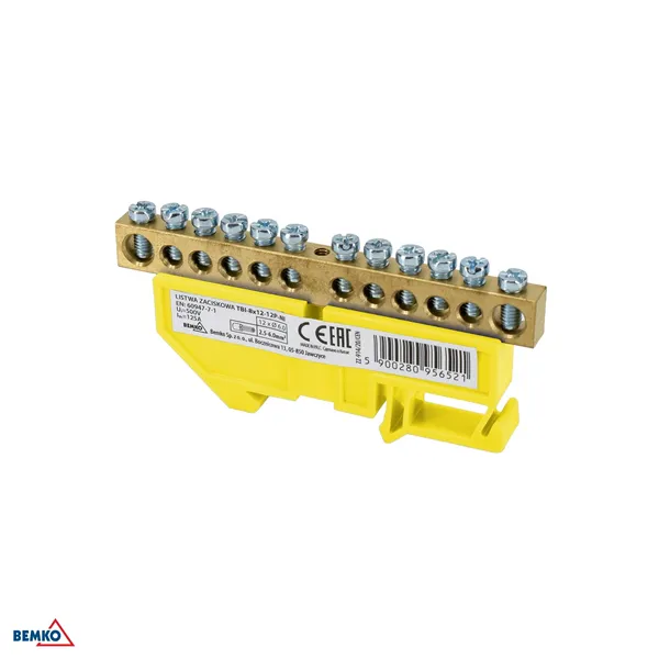 DIN RAIL TERMINAL BLOCK 6x9 YELLOW