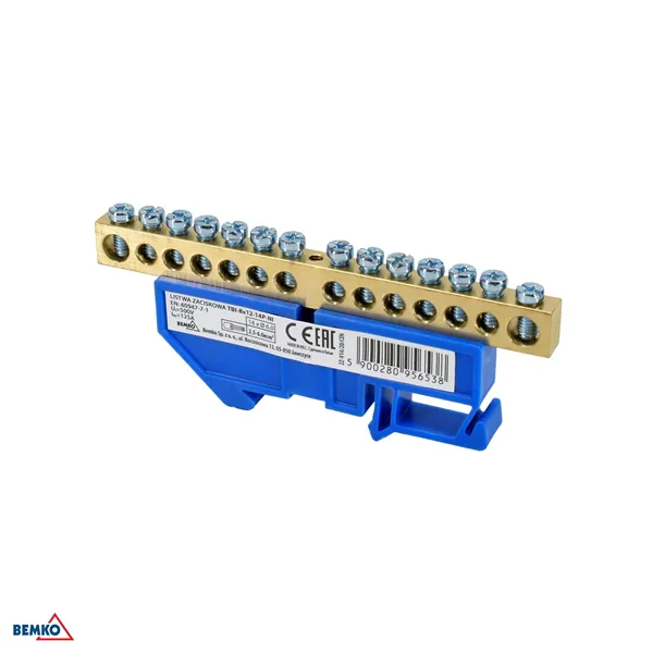 DIN RAIL TERMINAL BLOCK 6x9 BLUE