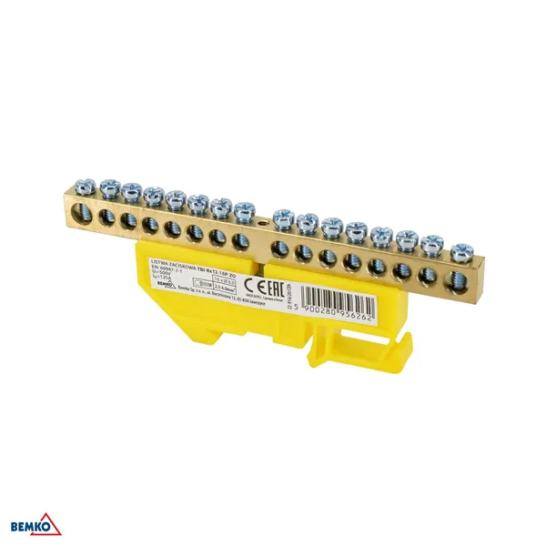 DIN RAIL TERMINAL BLOCK 6x9 YELLOW