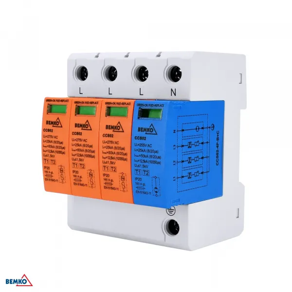 SURGE PROTECTOR 4P 12.5kA (10/350) CLASS B+C/ T1+T2