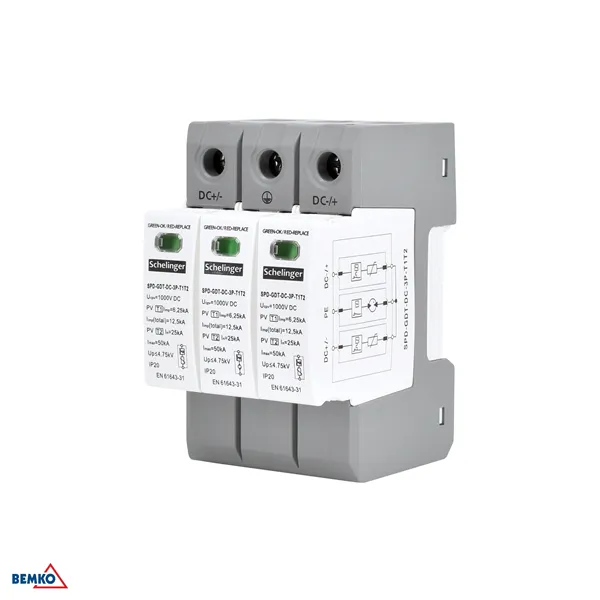 SURGE PROTECTOR 3P 12.5kA DC 1000V CLASS T1+T2 GDT SCHELINGER