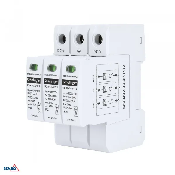 SURGE PROTECTOR 3P 8kA DC 1000V CLASS T1T2 SCHELINGER