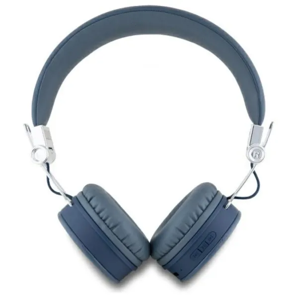Guess Grained Classic Round Shape - Wireless Over-Ear Bluetooth ENC Headphones (Blue)