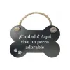 Piekaramais dekors Magnet & Steel Cuidado aquí vive un perro adorable Kauls Valde / Dēlis Virve