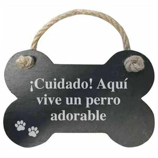 Piekaramais dekors Magnet & Steel Cuidado aquí vive un perro adorable Kauls Valde / Dēlis Virve