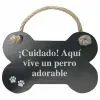 Piekaramais dekors Magnet & Steel Cuidado aquí vive un perro adorable Kauls Valde / Dēlis Virve