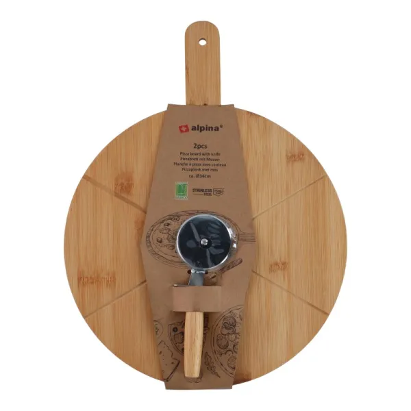 Alpina - Pizza serving set, 34 cm board + knife
