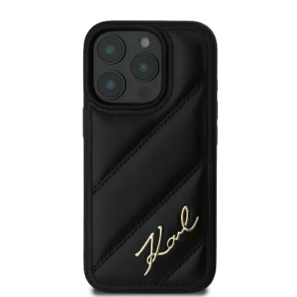 Karl Lagerfeld Quilted Signature - Case for iPhone 16 Pro (black)
