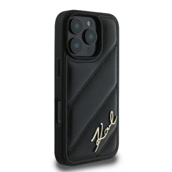 Karl Lagerfeld Quilted Signature - Case for iPhone 16 Pro (black)